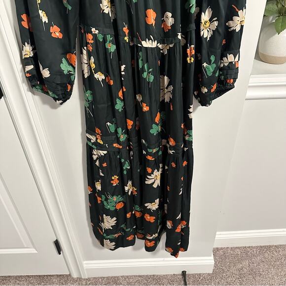 THE GREAT. Green Botanical Floral Maxi Dress 1 Small - Picture 5 of 11